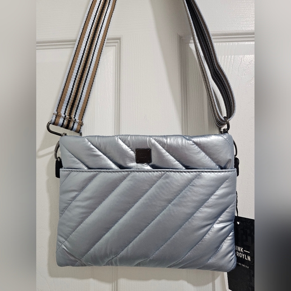 Think Royln Quilted Crossbody Bag – Pearl Ice Blue – NWT - Picture 6 of 16